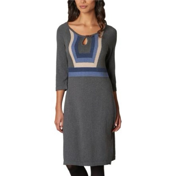 Prana Yarrah Gray Blue Knit Sweater Dress Size Small - Picture 1 of 8